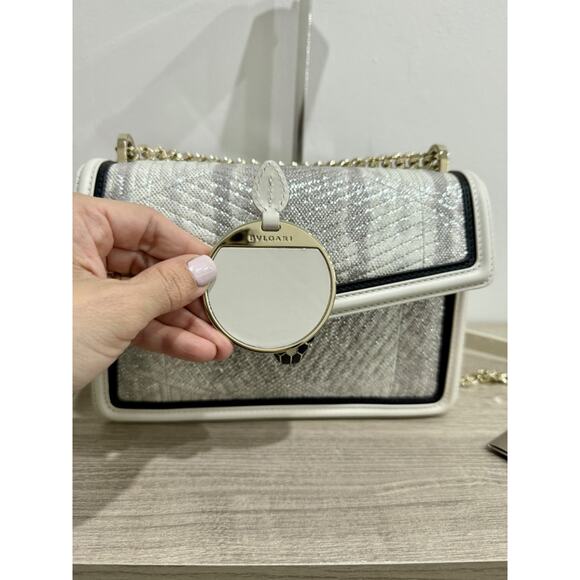 NWT Bvlgari Diamond Blast Leather Serpenti Shoulder Bag w/ Crossbody Chain Strap - Picture 14 of 16